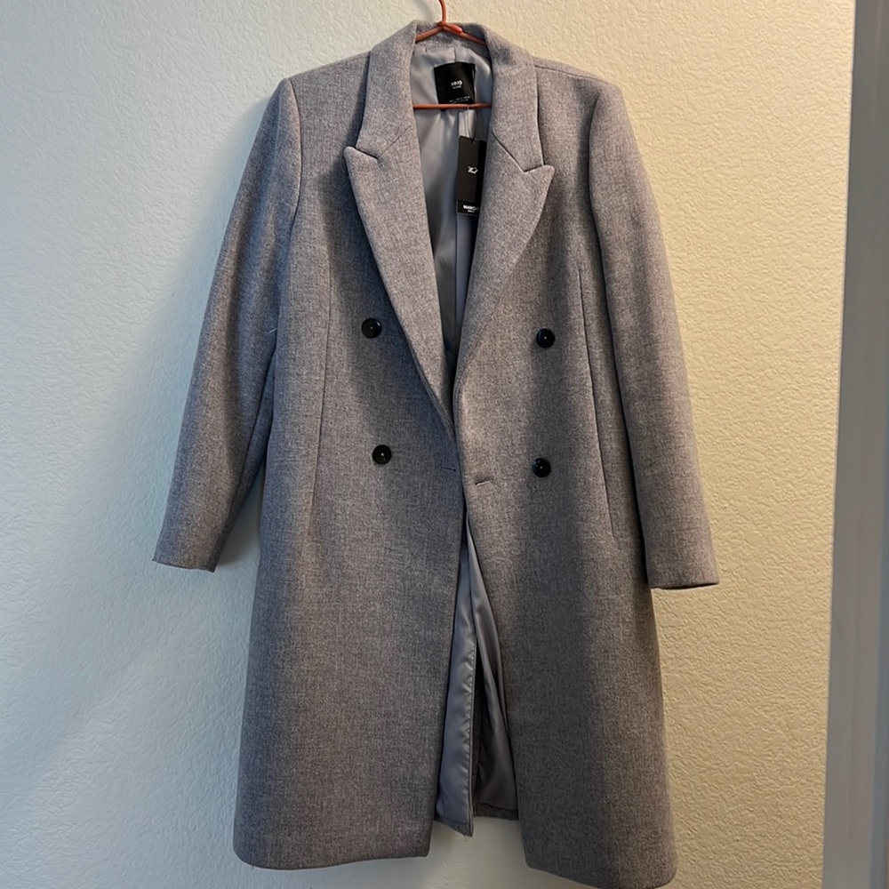Grey Mango Wool Pea Coat